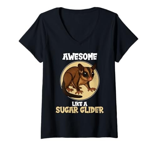 Damen Zuckergleiter T-Shirt mit V-Ausschnitt Damen Zuckergleiter T-Shirt mit V-Ausschnitt von Zuckergleiter Tier Shop