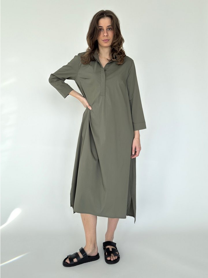 Zuckerwatte A-Linien-Kleid langes Hemdblusenkleid aus feiner Baumwolle mit Stretch von Zuckerwatte