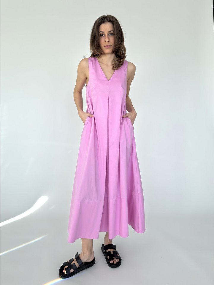 Zuckerwatte A-Linien-Kleid mit V-Ausschnitt, aus wertiger Baumwollmischung mit Elasthan von Zuckerwatte