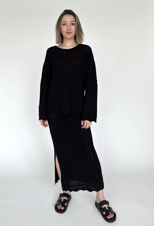 Zuckerwatte Ajourpullover modische Ajouroptik aus feiner Viskose Stretch Mischung von Zuckerwatte