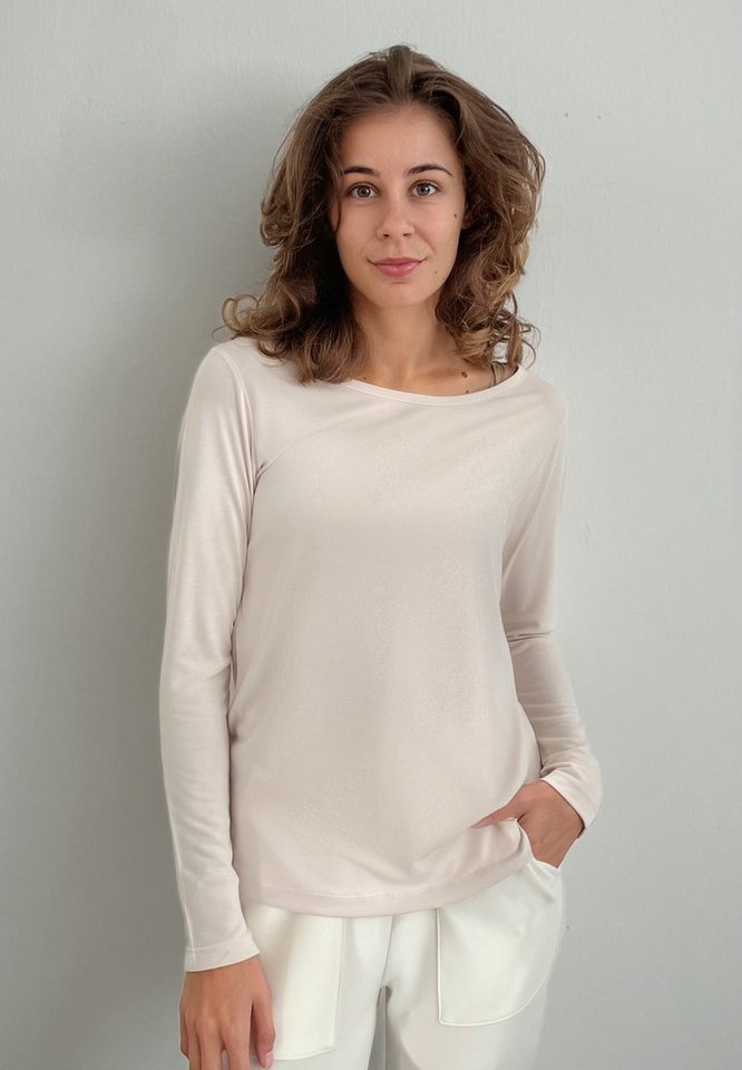 Zuckerwatte Langarmshirt mit Rundhalsausschnitt aus feinster Modalmischung von Zuckerwatte