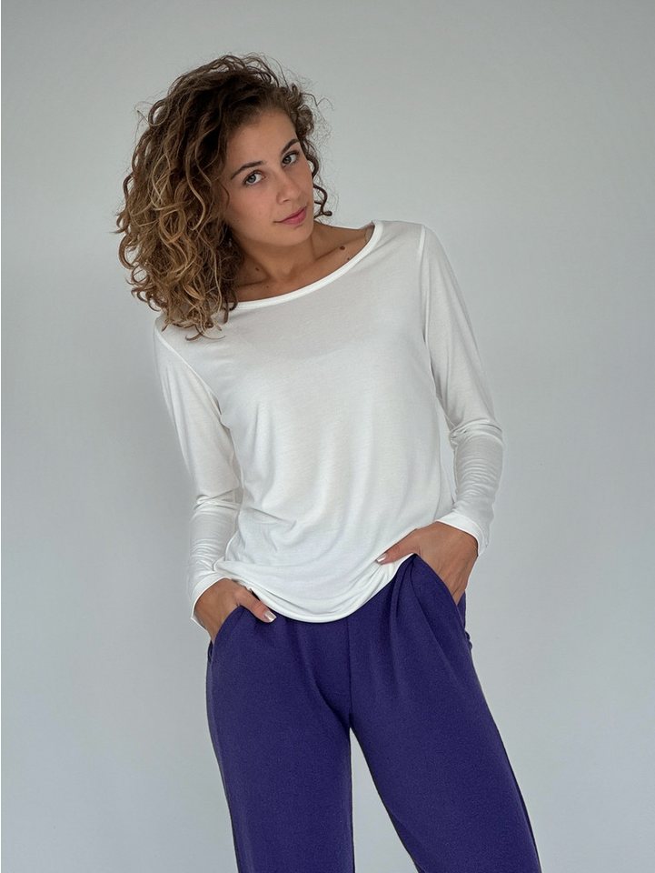 Zuckerwatte Langarmshirt mit Rundhalsausschnitt aus feinster Modalmischung von Zuckerwatte