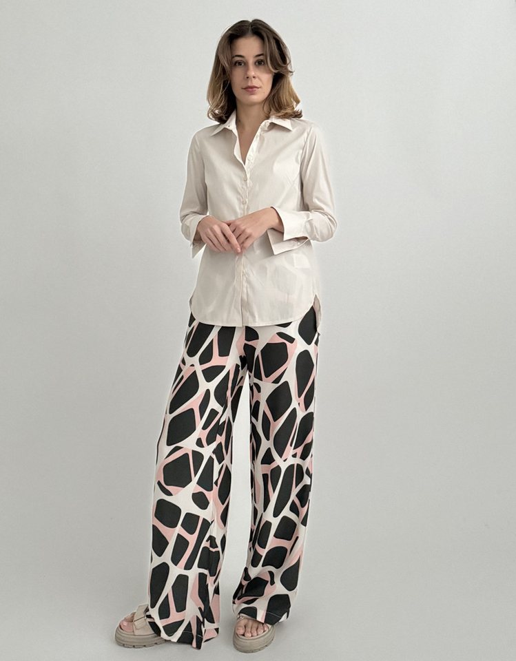 Zuckerwatte Palazzohose moderne Printhose aus fließender Viskose von Zuckerwatte