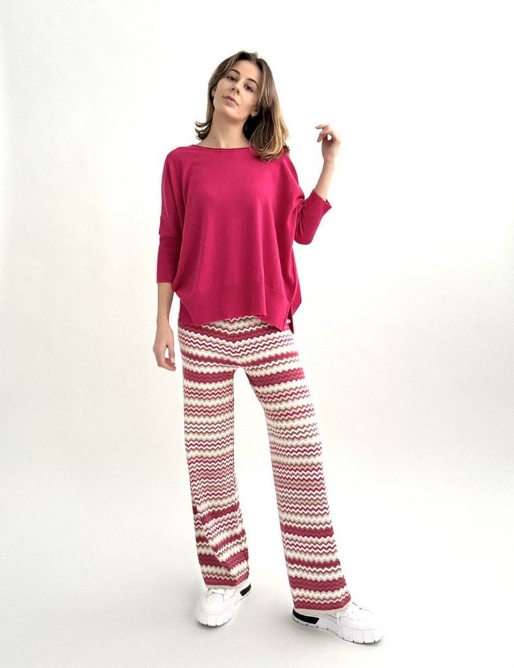 Zuckerwatte Rundhalspullover weit geschnitten aus Merinowolle mit Cashmere von Zuckerwatte