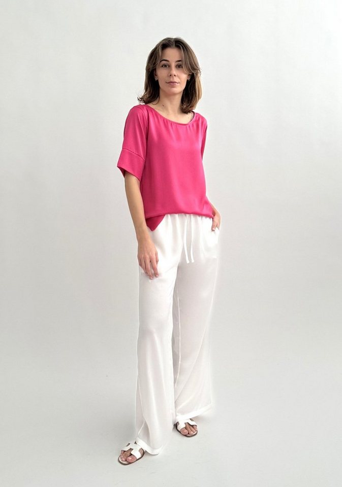 Zuckerwatte Satinbluse mit Rundhalsausschnitt SILK TOUCH von Zuckerwatte