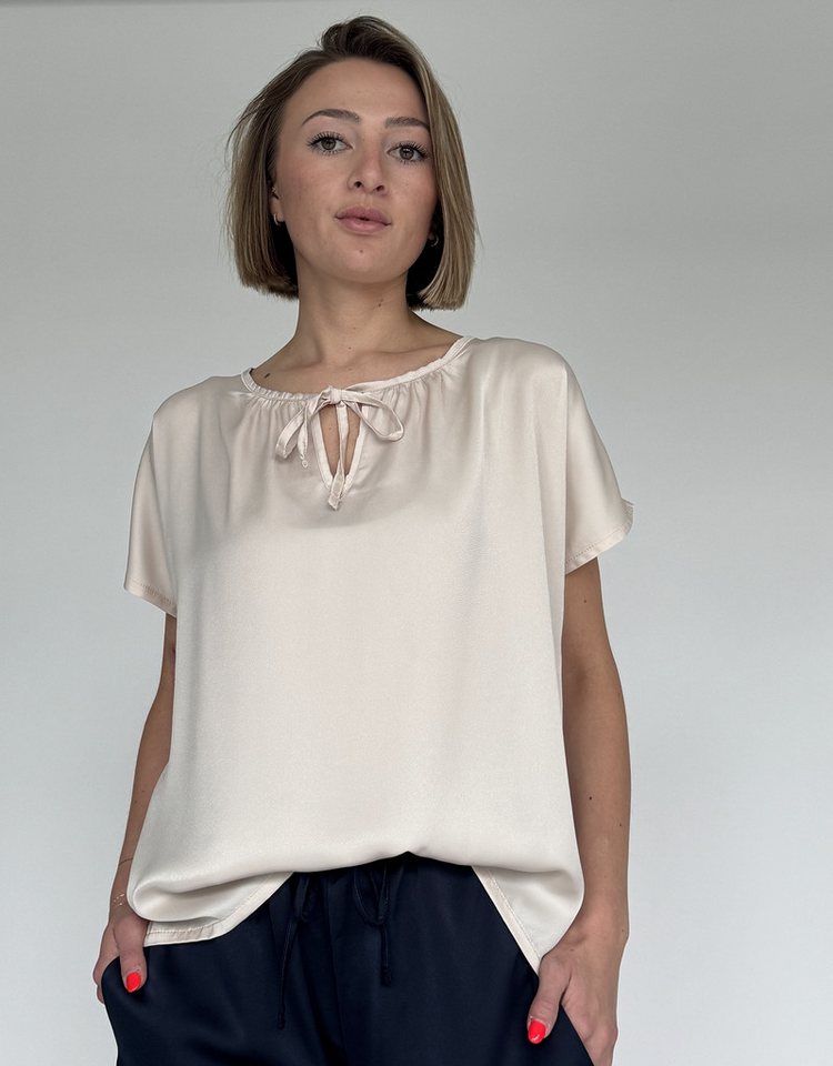 Zuckerwatte Satinbluse mit V-Ausschnitt, SILK TOUCH von Zuckerwatte