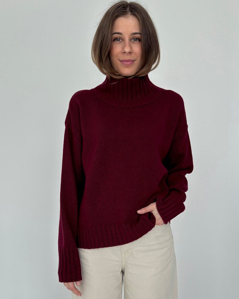 Zuckerwatte Stehkragenpullover Bequem geschnitten, Merinowolle mit Cashmere von Zuckerwatte
