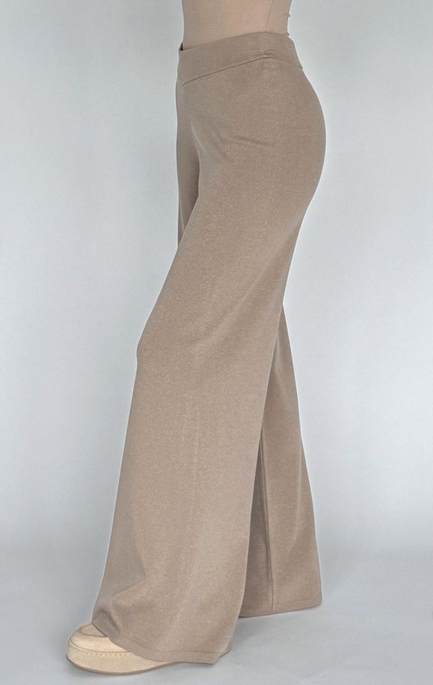 Zuckerwatte Strickhose mit weitem Beim aus wertiger Viskose Stretch Mischung von Zuckerwatte