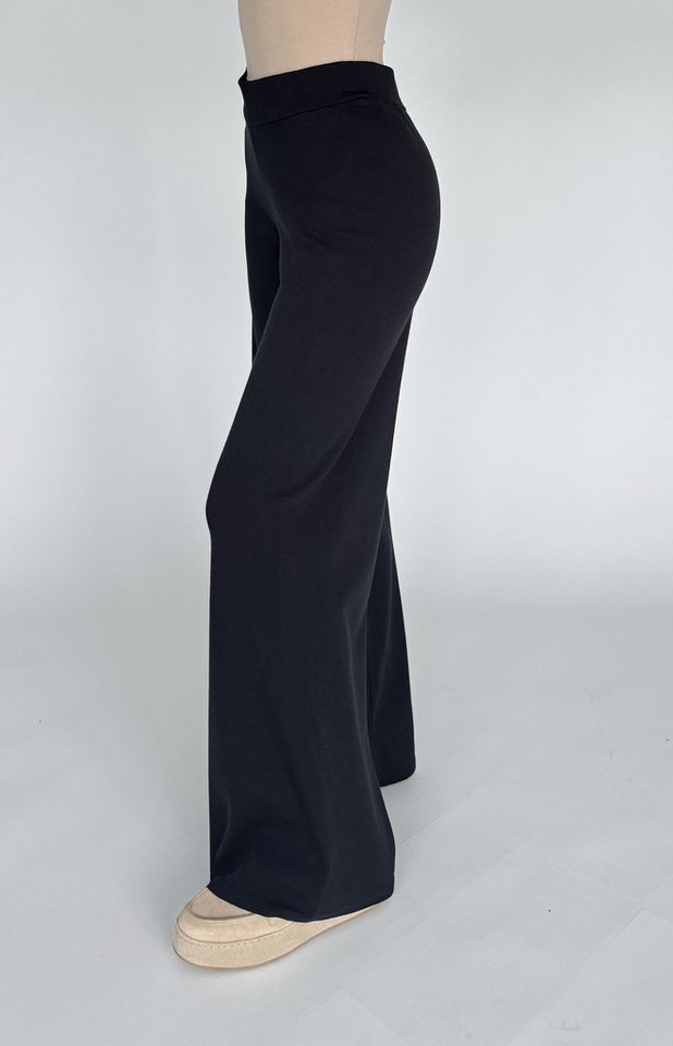 Zuckerwatte Strickhose mit weitem Beim aus wertiger Viskose Stretch Mischung von Zuckerwatte