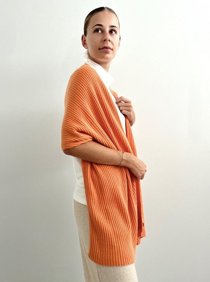 Zuckerwatte Strickschal, Rippstrickschal auch als Schulterstola Merino Viskose mit Cashmere von Zuckerwatte