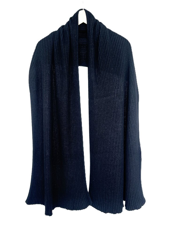 Zuckerwatte Strickschal, Rippstrickschal auch als Schulterstola Merino Viskose mit Cashmere von Zuckerwatte