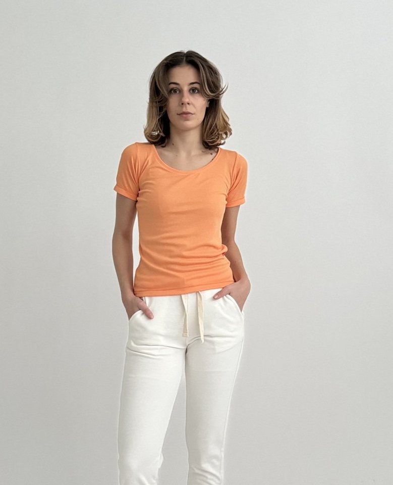 Zuckerwatte T-Shirt Rundhalsausschnitt, stonewashed, weiche Modalmischung von Zuckerwatte