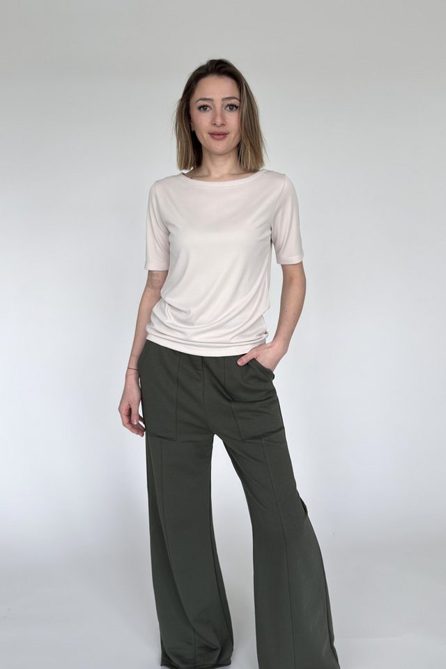 Zuckerwatte T-Shirt modisches Rundhalsshirt, Rippoptik, weiche Modalmischung von Zuckerwatte