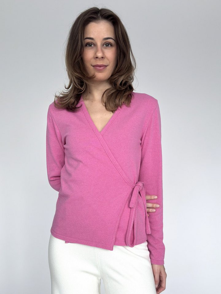 Zuckerwatte Wickelpullover Wickelpullover aus weicher Merino Cashmere Mischung von Zuckerwatte