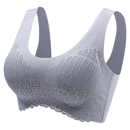 Zueauns BH Damen Nahtlos Spitzen ohne Bügel Bustier Damen große Brüste Schlaf BH Push up Seamless Sport BH gepolstert Bralette Sport Bustier Klassische Frauen Bustier Bequemer Yoga-BH von Zueauns