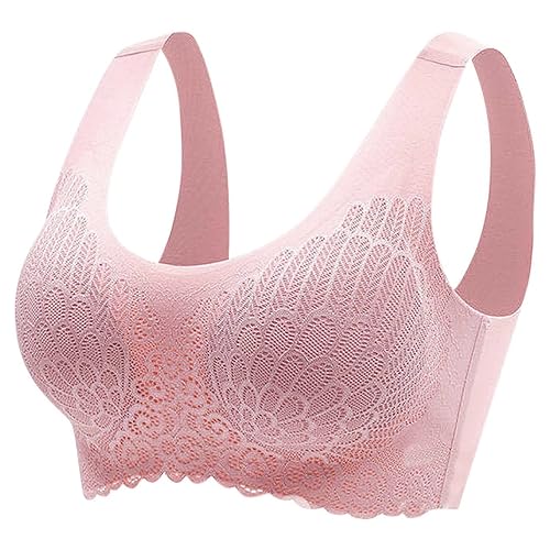 Zueauns BH Damen Nahtlos Spitzen ohne Bügel Bustier Damen große Brüste Schlaf BH Push up Seamless Sport BH gepolstert Bralette Sport Bustier Klassische Frauen Bustier Bequemer Yoga-BH von Zueauns