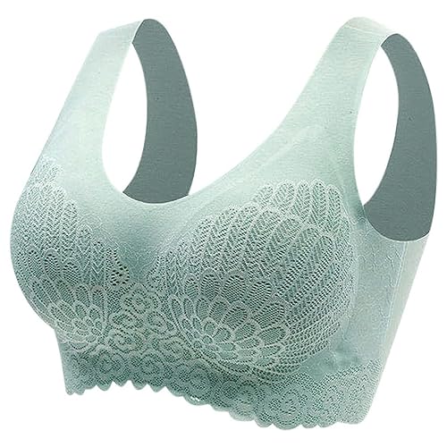 Zueauns BH Damen Nahtlos Spitzen ohne Bügel Bustier Damen große Brüste Schlaf BH Push up Seamless Sport BH gepolstert Bralette Sport Bustier Klassische Frauen Bustier Bequemer Yoga-BH von Zueauns