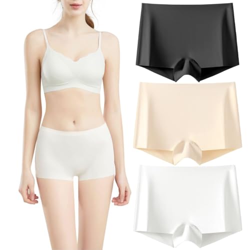 Zueauns Damen Boxershorts Unterwäsche Nahtlose Radlerhose Damen Hotpants Kurz Hose Unter Kleid Rock Unterhosen Damen Panty Seamless Slips Nahtlos Hipster Panties Frauen Unterwäsche Boyshorts von Zueauns