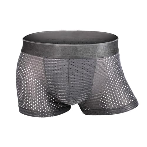 Zueauns Herren Boxershorts Eisseide Mesh Unterwäsche Netz Transparent Sexy Retroshorts Atmungsaktive Boxer Shorts Zueauns Herren Boxershorts Eisseide Mesh Unterwäsche Netz Transparent Sexy Retroshorts Atmungsaktive Boxer Shorts von Zueauns