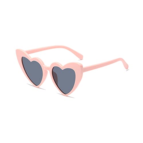 Zueauns Herz Sonnenbrille Damen Herzbrille Herzen Sonnenbrillen Vintage Herzform Party Brille Katzenaugen Sonnenbrille für Damen Frauen von Zueauns