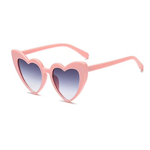 Zueauns Herz Sonnenbrille Damen Herzbrille Herzen Sonnenbrillen Vintage Herzform Party Brille Katzenaugen Sonnenbrille für Damen Frauen von Zueauns