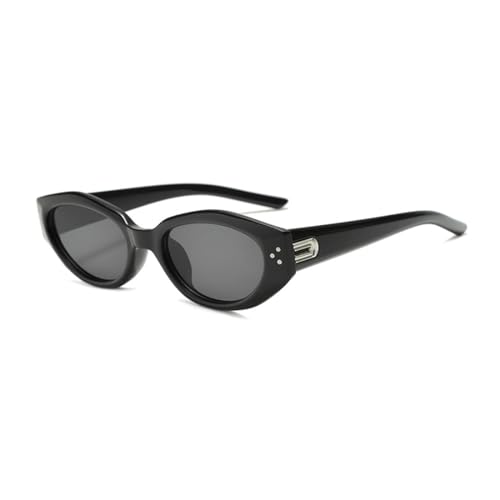 Zueauns Sonnenbrille Oval Vintage Sonnenbrille Damen Herren Rund Retro Rave Brille Sonnenbrillen UV400 Schutz Kleine Brillen Travel Fahren Outdoor von Zueauns