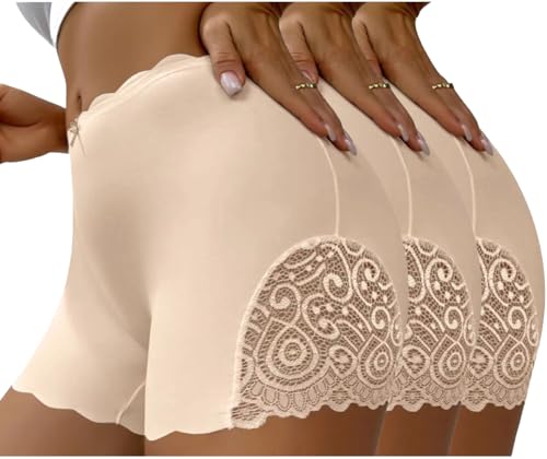 Zueauns Unterhosen Damen Nahtlos Boxershorts Shorts Nahtlose Unterwäsche Seamless Slips Radlerhose Unterhose Hotpants Kurze Hose Hipster Pantys Spitze Unterhosen Unter Kleid No Show Boyshorts Panties von Zueauns