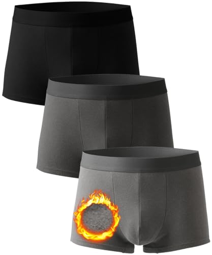 Zueauns Warme Unterhose Herren Thermo Boxershorts Wärme Unterhose Thermohose Unterhosen Männer Winter Skiunterwäsche Fleece Wärmende Bequem Shorts Unterwäsche Weich Retroshorts Boxer Shorts von Zueauns