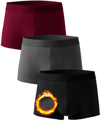 Zueauns Warme Unterhose Herren Thermo Boxershorts Wärme Unterhose Thermohose Unterhosen Männer Winter Skiunterwäsche Fleece Wärmende Bequem Shorts Unterwäsche Weich Retroshorts Boxer Shorts von Zueauns