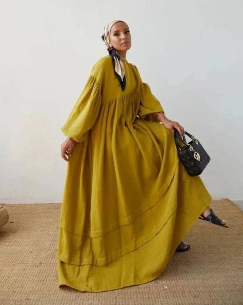 Damen Hijabkleid Aus Musselin-stoff von ZuemraNisaMode