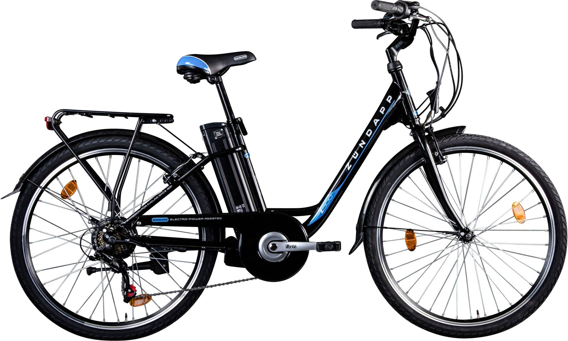 Zündapp "Z500" 6 Gang Shimano Tourney Schaltwerk Kettenschaltung Heckmotor 250 W Pedelec, Elektrofahrrad für Damen u. Herren von Zündapp
