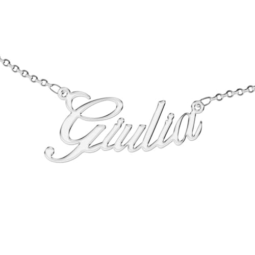 Zuffetti Personalisierbare Halskette für Damen mit Namen - Tragen Sie Ihren Namen - Edelstahl und hypoallergen - Farbe Silber - Designed in Italy, Legierter Stahl Zuffetti Personalisierbare Halskette für Damen mit Namen - Tragen Sie Ihren Namen - Edelstahl und hypoallergen - Farbe Silber - Designed in Italy, Legierter Stahl von Zuffetti