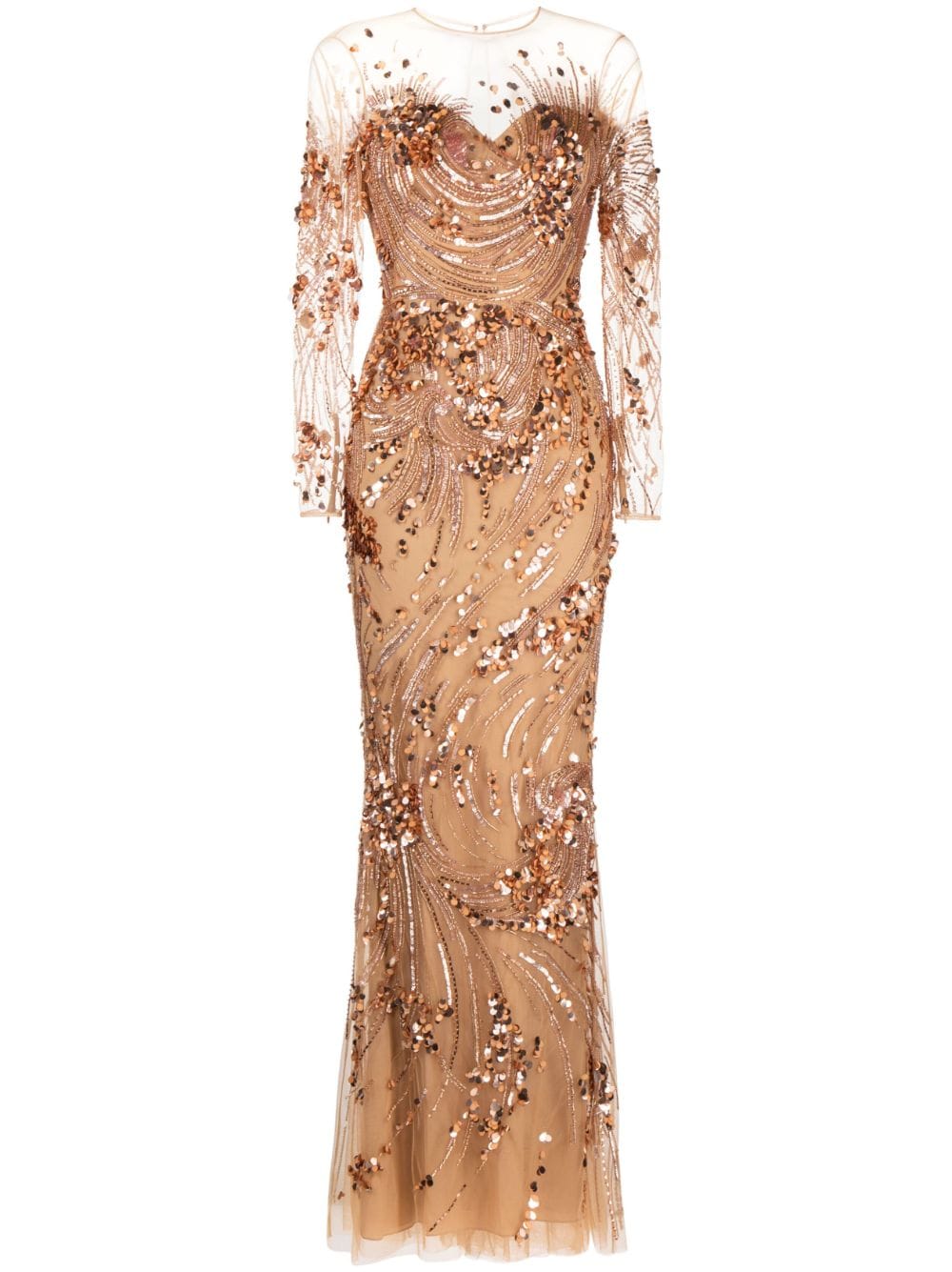 Zuhair Murad Maxikleid mit Pailletten - Nude von Zuhair Murad