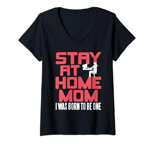 Damen Zuhause Mama Stolz Geeignet für Diese Rolle Humor T-Shirt mit V-Ausschnitt Damen Zuhause Mama Stolz Geeignet für Diese Rolle Humor T-Shirt mit V-Ausschnitt von Zuhause Sprüche für Lustige und Starke Mütter