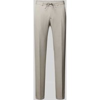 Zuitable Slim Fit Anzughose mit Bügelfalten Modell 'SPARTAFLEX' in Beige, Größe 52 von Zuitable