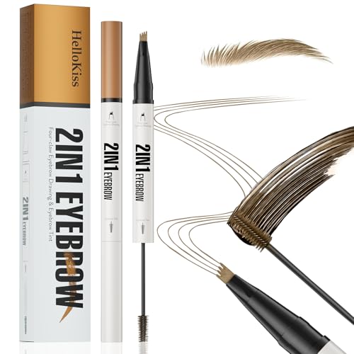 2 in 1 Augenbrauenstift mit Four-Tip Pinsel Wasserfest Wischfest Langlebig+Augenbrauen Färben,Microblading Augenbrauenstift Pen für Natürliche Augenbrauen,Eyebrow Pencil in Vier Farbtönen (Hellbraun) 2 in 1 Augenbrauenstift mit Four-Tip Pinsel Wasserfest Wischfest Langlebig+Augenbrauen Färben,Microblading Augenbrauenstift Pen für Natürliche Augenbrauen,Eyebrow Pencil in Vier Farbtönen (Hellbraun) von ZukQvrivelig