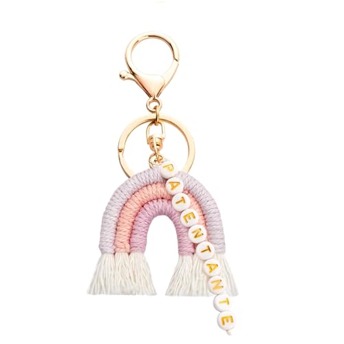 Regenbogen Schlüsselanhänger, Patentante Schlüsselanhänger,schulkind geschenke,Abschiedsgeschenk Erzieherin,Geschenk Erzieherin Abschie, für Auto,Damen,Taschenzubehö von ZukQvrivelig