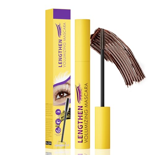 Waterproof Mascara, dreidimensional, geschwungene Wirkung, Mascara, braun, wasserfest, Anwendung ohne Bündel, ideal für tägliches und spezielles Make-up, 10 ml (Braun) von ZukQvrivelig
