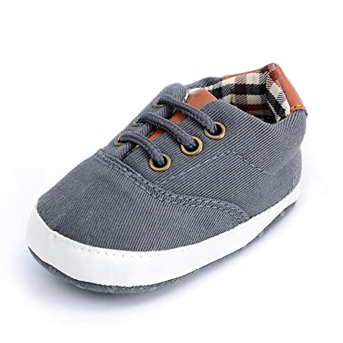 Zukmuk Baby Turnschuhe Anti-Rutsch Krabbelschuhe für Baby Schuhe Lauflernschuhe Mädchen Babyschuhe 0-6 Monate Lauflernschuh Baby Sneaker Mädchen (Dunkelgrau C, 0_Months, 11) von Zukmuk