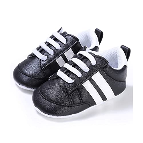 Zukmuk Baby Turnschuhe Anti-Rutsch Krabbelschuhe für Baby Schuhe Lauflernschuhe Mädchen Babyschuhe 0-6 Monate Lauflernschuh Baby Sneaker Mädchen (Schwarz A, 12_Months, 13) von Zukmuk