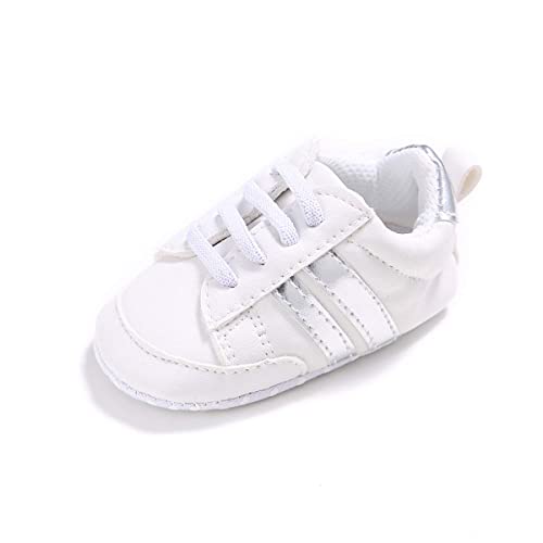 Zukmuk Baby Turnschuhe Anti-Rutsch Krabbelschuhe für Baby Schuhe Lauflernschuhe Mädchen Babyschuhe 0-6 Monate Lauflernschuh Baby Sneaker Mädchen (Weiß A1, 0_Months, 11) von Zukmuk