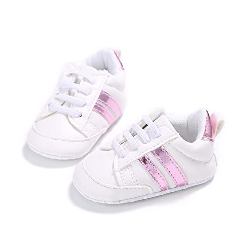 Zukmuk Baby Turnschuhe Anti-Rutsch Krabbelschuhe für Baby Schuhe Lauflernschuhe Mädchen Babyschuhe 0-6 Monate Lauflernschuh Baby Sneaker Mädchen (Weiß A3, 12_Months, 13) von Zukmuk