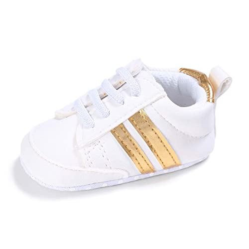 Zukmuk Baby Turnschuhe Anti-Rutsch Krabbelschuhe für Baby Schuhe Lauflernschuhe Mädchen Babyschuhe 0-6 Monate Lauflernschuh Baby Sneaker Mädchen (Weiß A4, 0_Months, 11) von Zukmuk