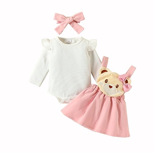 Zukmuk Babykleidung Neugeborene Baby Body+Rock+Stirnband Baby Mädchen Set Kleidung Baby Kleidung Mädchen 0-6 Monate (12-18 Monate, Rosa I) von Zukmuk