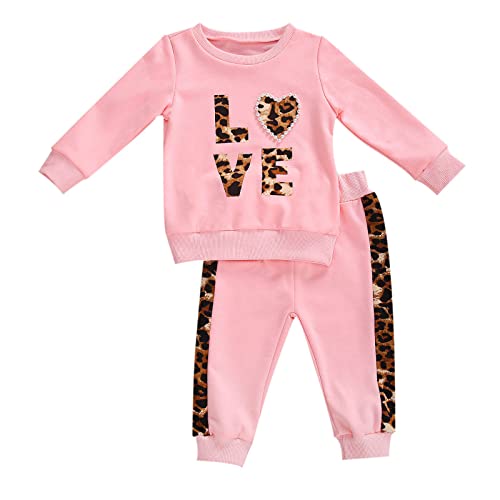 Zukmuk Babykleidung Neugeborene Sweatshirt+Hose Babykleidung Mädchen 12-18 Monate Set Baby Mädchen Set Kleidung Baby Outfits für Mädchen (2-3 Jahre, Rosa A, 100) von Zukmuk