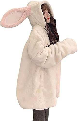 Zukmuk Cute Hoodie Kapuzenpullover Damen Bunny Ears Kawaii Harajuku Fashion Kleidung Clothes (B Weiß, M) von Zukmuk