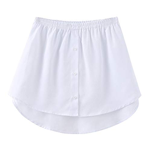 Zukmuk Hemdverlängerung Damen Shirt Extender Fake Top Layering-Look Sweep Saum Shirt Verlängerung Rock Blusenverlängerung Damen (4XL, Weiß E2) von Zukmuk