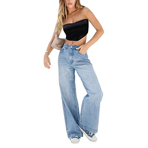 Zukmuk Jeans Hosen für Damen Jeans mit Löchern Jeans Damen High Waist Jeans mit Löchern Boyfriend Jeans Damen Stretch Jeans Frauen (Blau H, XS) von Zukmuk