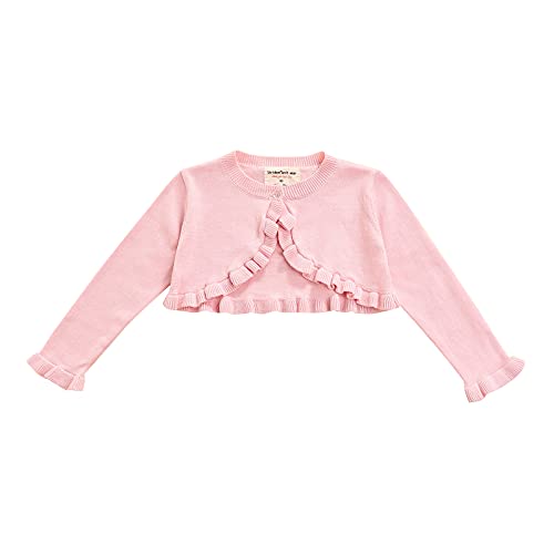 Zukmuk Kinder Strickjacke Mädchen Cardigan Mädchen Strickjacke Baby Bolero Baby Cardigan Winter Gestrickte Jäckchen Mädchen (1-2 Jahre, Rosa, 90) von Zukmuk