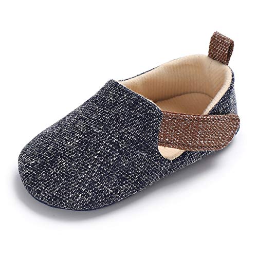 Zukmuk Krabbelschuhe für Baby Schuhe Lauflernschuhe Mädchen Babyschuhe 0-6 Monate Lauflernschuh Anti-Rutsch Krabbelschuhe Baby Schuhe Jungen 0-6 Monate (Dunkelblau C, 6_Months, 12) von Zukmuk